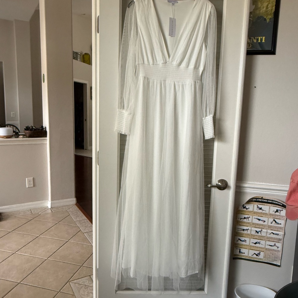 Baltic Born White Long Sleeve Dress XL new with tags